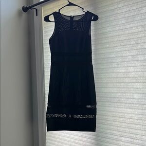 Cache Black Sheath Midi Dress Crew Neck Sleeveless